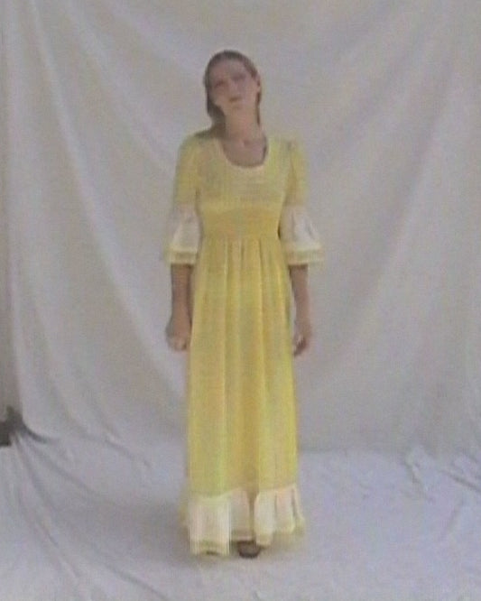 Yellow Gingham Prairie Dress