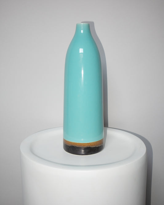 Blue and Brown Drip Hull Style Vase