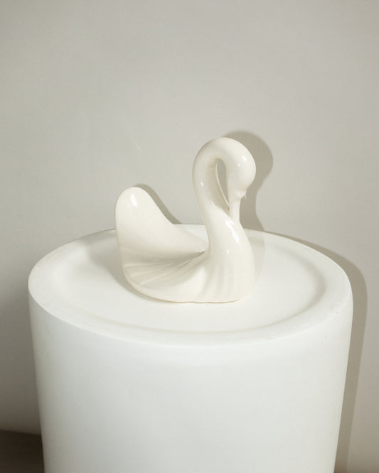 White Ceramic Swan