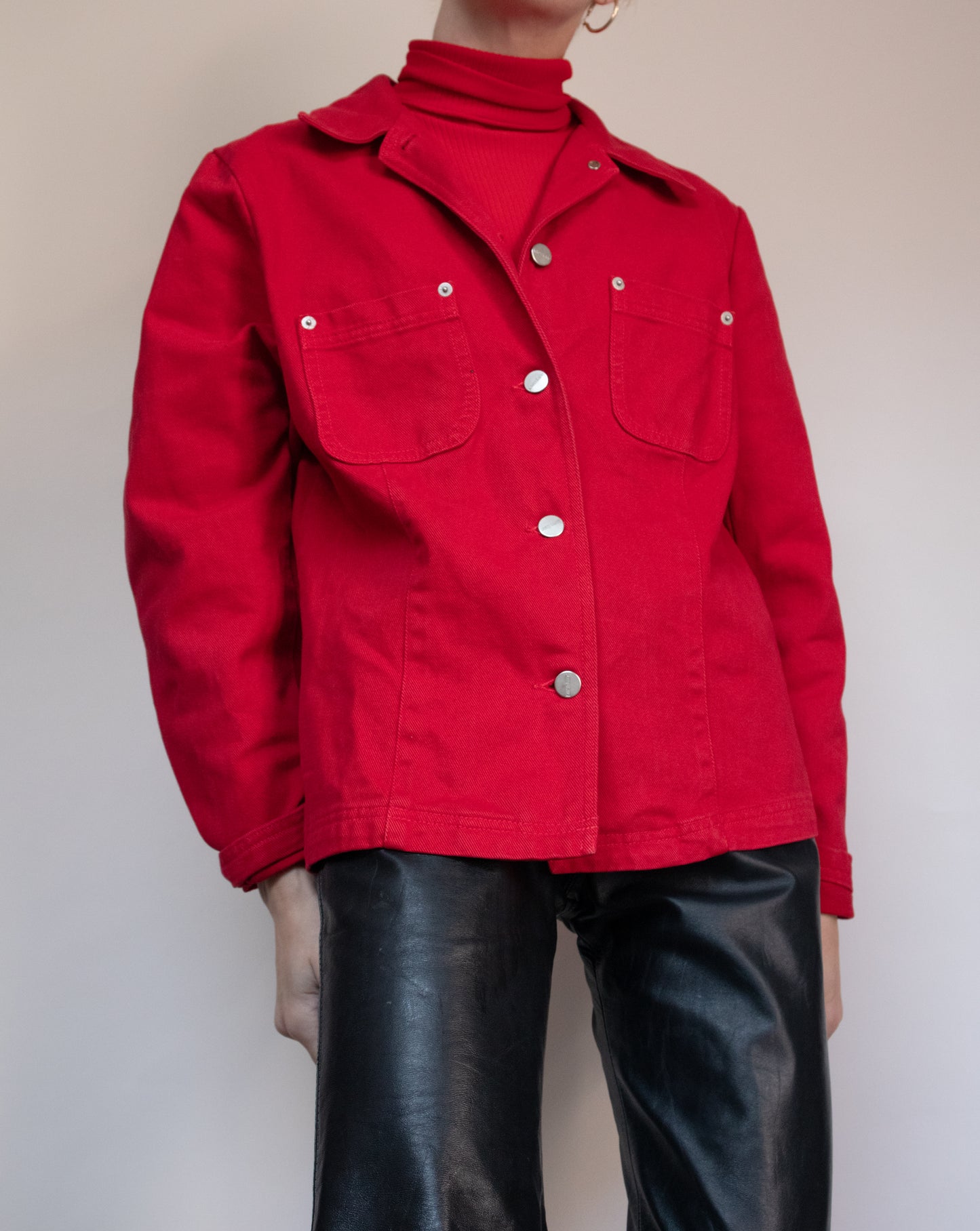 90s Red Denim Jacket