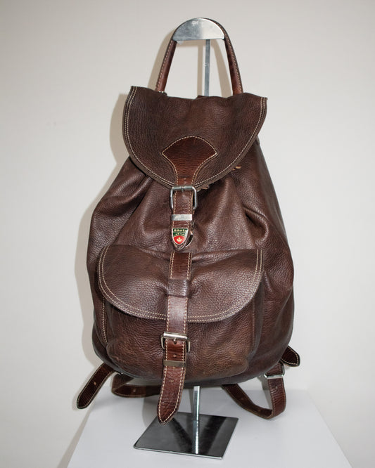 90s Roots Brown Leather Backpack