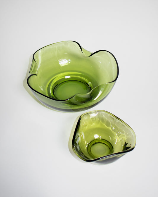 Green Glass Nesting Bowls