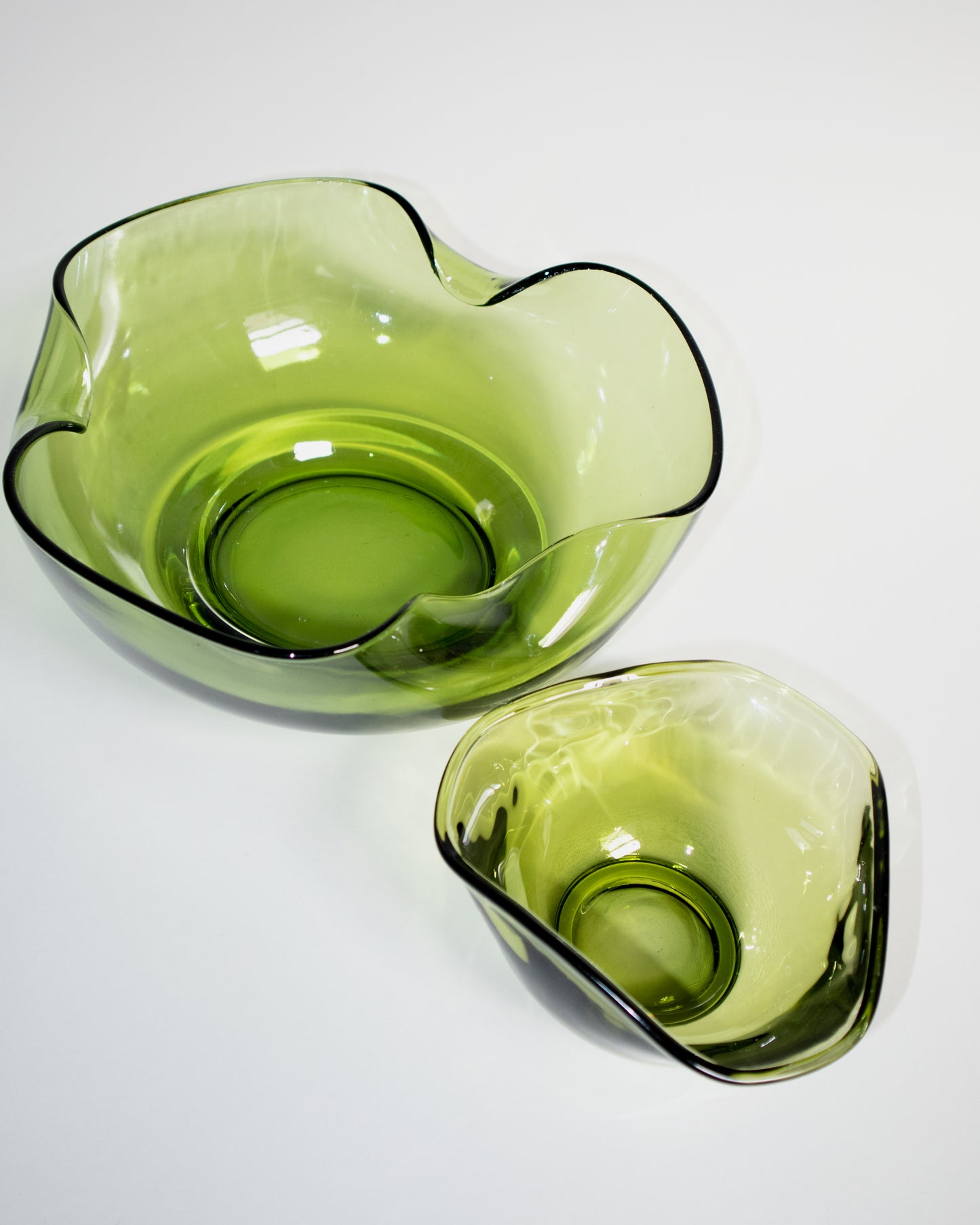 Green Glass Nesting Bowls