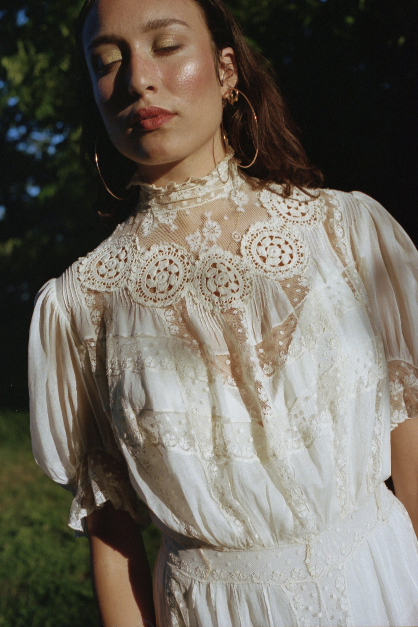 Victorian Era White Cotton Gown