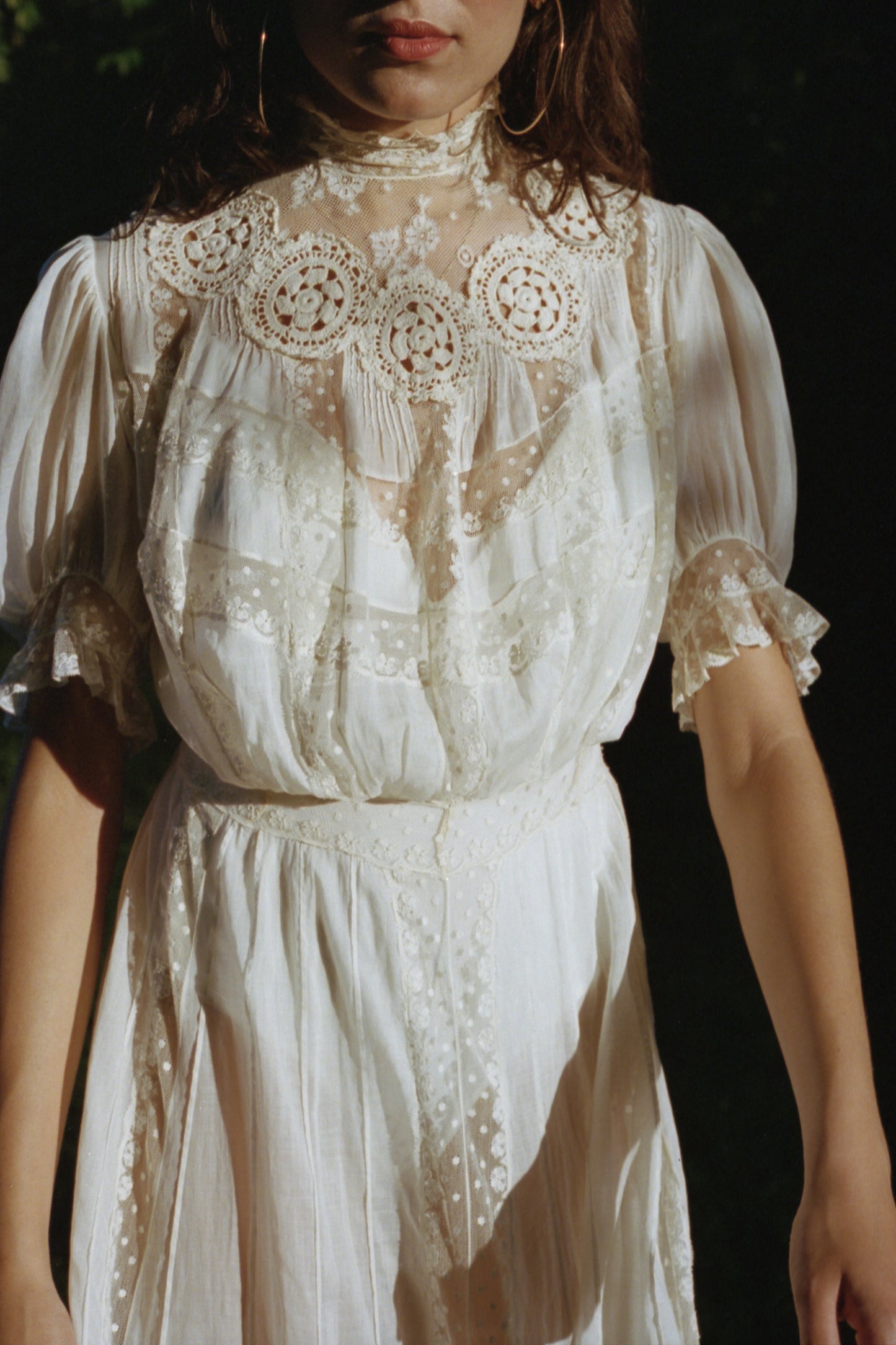 Victorian Era White Cotton Gown